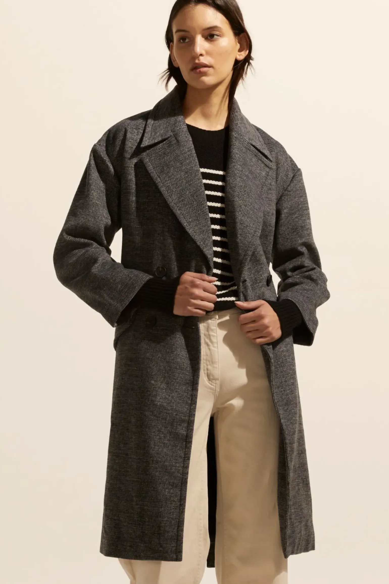 Zoe Kratzmann Pillar Coat - Black Mini Check