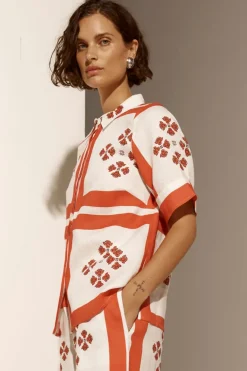 Zoe Kratzmann Pixel Top - Tamarillo Scarf